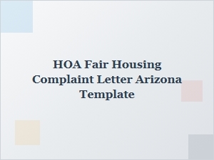 Arizona Fair Housing Complaint Letter Template