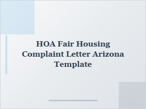 Arizona Fair Housing Complaint Letter Template