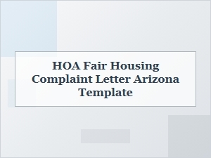 Arizona Fair Housing Discrimination Complaint Letter Template