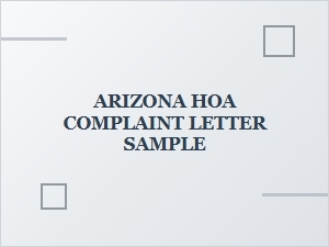 Arizona Hoa Complaint Letter Sample